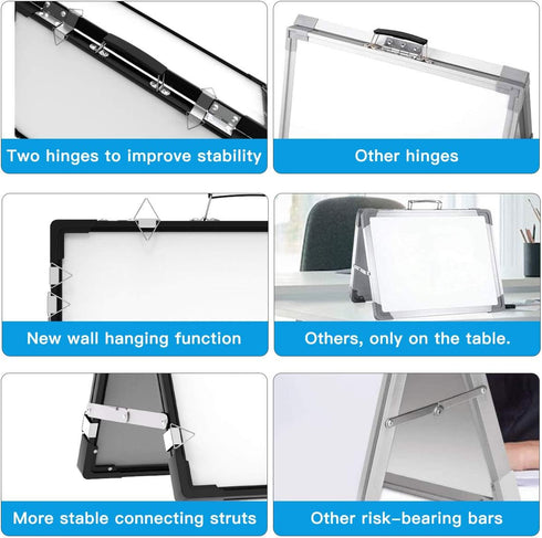Whiteboard Dry Erase Boards, Portable Double Sided Magnetic Board, Foldable for Kids Students