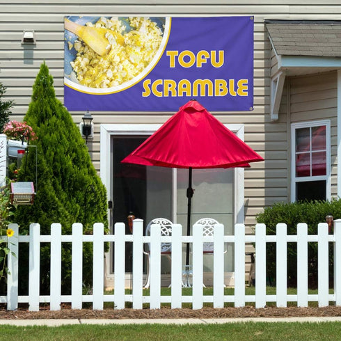 Fastasticdeals 4 Grommets 24x48Inches Vinyl Banner Multiple Sizes Tofu Scramble Outdoor Advertising Printing Food