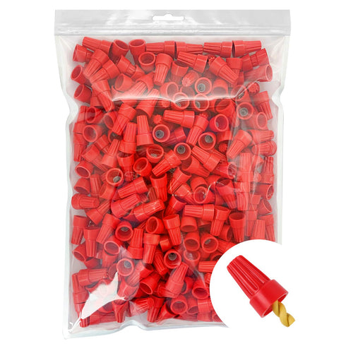 300 Pcs Red Electrical Wire Connectors, Screw Terminals with Spring Insert Twist Nuts Caps (AWG 18-10)