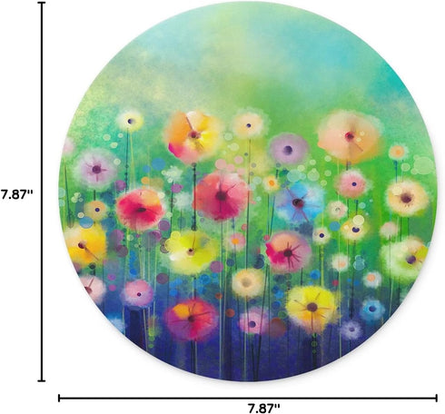 Spring Flower Seasonal Nature Mouse Pad, Non-Slip Rubber Round Mousepad for Home, School, Office Use