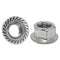 QINGSHENG M14-1.5mm Thread Pitch 304 Stainless Steel Flange Nut Hex Lock Nuts,Fine Tooth(4pcs)