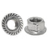 QINGSHENG M14-1.5mm Thread Pitch 304 Stainless Steel Flange Nut Hex Lock Nuts,Fine Tooth(4pcs)