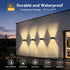 200Wide 8 6 Pack, IP66 TECKNET Solar Fence Lights, Up Down Lights & Lighting, Modes RGB Color Changing, Waterproof