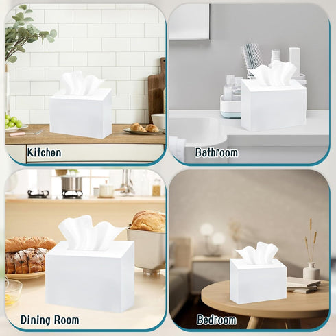 Wensdr Acrylic Hand Towel Box Cover Holder for Kleenex, Disposable Paper Hand Towels Holder, Bottom Pull-Out