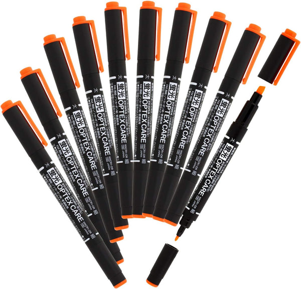 Zebra B-WKCR1-OR Optex Care Highlighter, Orange, Pack of 10