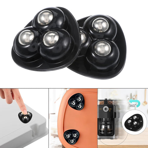 Wopanxye 8 Pack 360 Self Adhesive Castor Wheels, Small Ball Casters Wheel, Swivel Mini Roller Stick-on Pulley Sticky