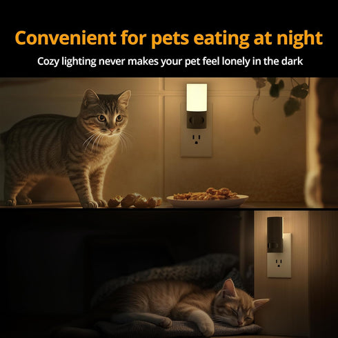 Dimmable 1-150lm 2 Pack Lyridz Plug-in LED Rotatable Night Light with Motion Sensor, Backlit Nightlight with Adjustable