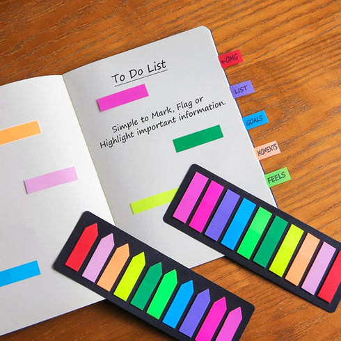 KICNIC Sticky Tabs 2250pcs, Self-Adhesive Book Tabs for Annotating, Arrow Page Markers Flags for Notebooks