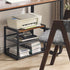 YMYNY 3 Tiers Desktop Printer Stand, Adjustable Storage Shelves for Home Office, Rustic Brown
