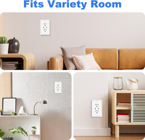 Decorator Wall Plate: Light Switch Outlet Cover with Screws, 1-Gang Standard Size 2.76"W x 4.5"H, Glossy White (10 Pack)