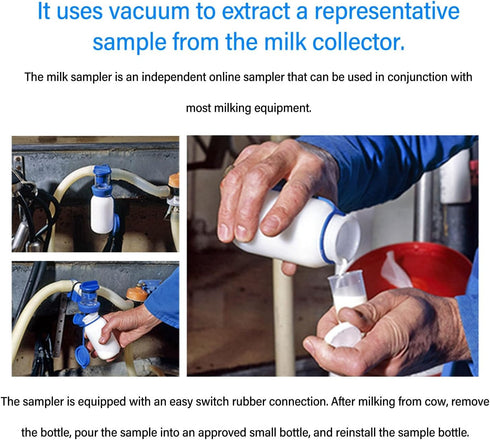Rhawuy 200ml Cow Milk Sampler | PC Material for Consistent Milk Analysis | Robust Sampling Tool for Cow/Goat/Livestock