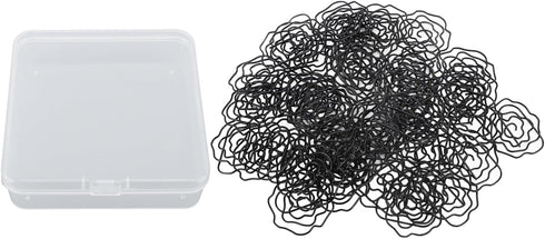 Paperclips Set, 50pcs Metal Decorative Flower Paper Clips, Cute for Office Scrapbooking (Black)