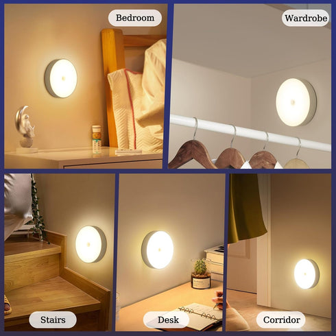 Luolingyunqi 2 Packs Night Light with Smart Sensor Dusk to Dawn Sensor LED Warm White Ambient Lighting Bedroom Bathroom