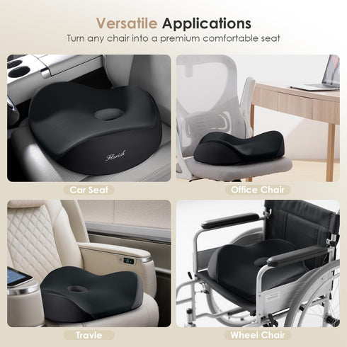 FLORICH Seat Cushion, Memory Foam Seat Cushion for Car Office Chair, Ergonomic Office Seat Chair Cushion for Sciatica