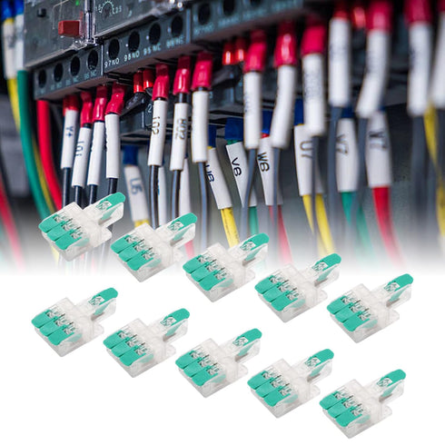10PCS 1 in 3 out Lever Wire Connectors, Compact Quick Connect Electrical Terminals for 10-20AWG Wires