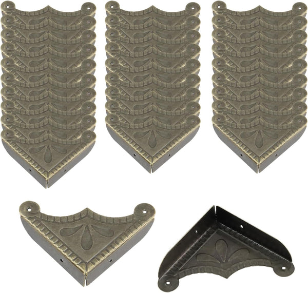 T Tulead Box Hardware Vintage Corner Protector Cabinet Brackets Bronze Iron Table