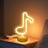 ENUOLI Music Notes Neon Lights with Base Warm White Decor Neon Sign