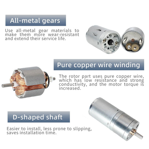 Set 6-12V High Torque Double-Shaft DC Motor - Gear Motor for DIY Projects