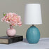 LT1163-TEL 12.5" Simple Designs Chic Glow Mini Textured Oval Table Lamp, for Bedroom, Office, Living Room, Stylish