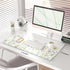 QIYI Large Mouse Pad for Desk, Floral Computer Desk Mat for Keyboard and Mouse, Non-Slip Rubber Base Waterproof Leather Desk Pad, Green Leaves Gaming Mousepad Office Desk Accessories, 31.5" x 15.7" by QiyI