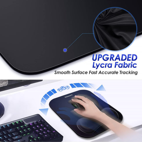 Gimars Large Smooth Superfine Fibre Memory Foam Ergonomic Mouse Pad Wrist Rest Support Mousepad with Nonslip Base
