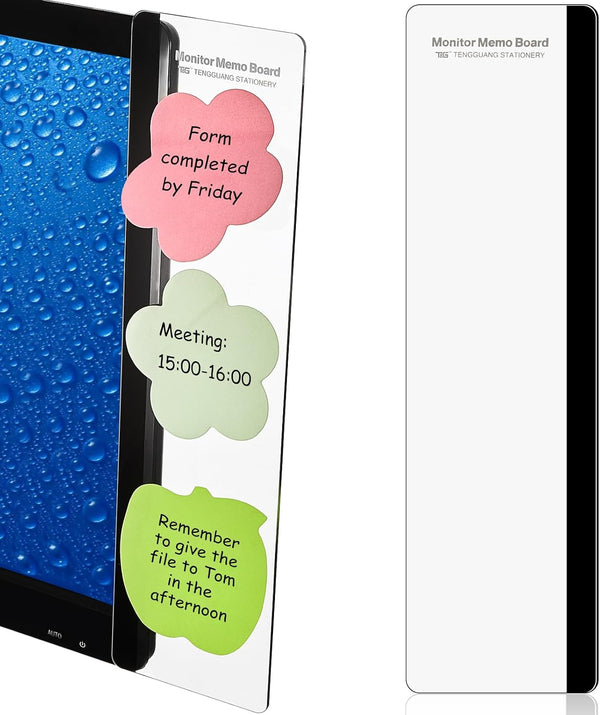 Zonon 2 Pieces Monitor Memo Board, Memo Boards for Computers Transparent Acrylic Monitor