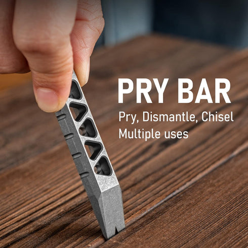 Compact Titanium EDC Pry Bar Multitool with Bottle Opener - Portable Keychain Tool for Outdoor Adventures
