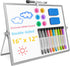 Grtard Dry Erase White Boards, 16'' x 12'' Magnetic Desktop Board with Stand, 10 Markers, 6 Magnets, 2 Erasers