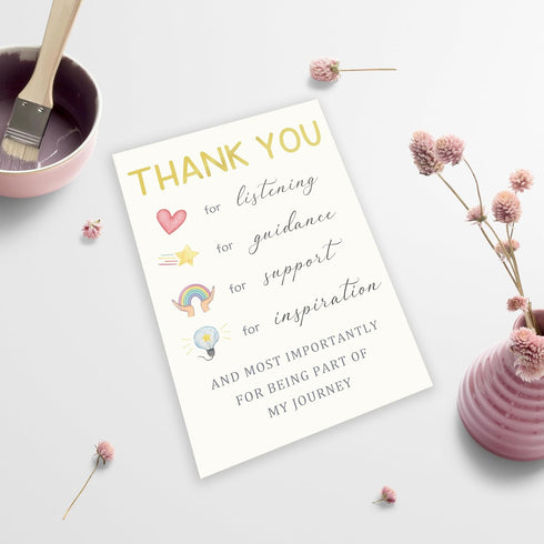 Cheeklee Thank You Card for Teacher Mentor Coach, Appreciation Greeting for Guidance, Support, and Inspiration