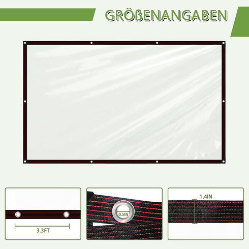 Grommets 8x16Heavy Clear Tarp Waterproof with Duty Clear Plastic Tarp Cover,Clear Vinyl Tarp