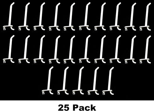 JSP Manufacturing 4" Plastic Pegboard Hooks Garage/Tools/Storage/Organization/Jewelry/Craft - Multi-Colors (25, White) by JSP Manufacturing