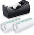 Tape Dispenser Desk with 12 Rolls Transparent Cute Small Tape Refills for Invisible Tape, Christmas Gift Wrapping