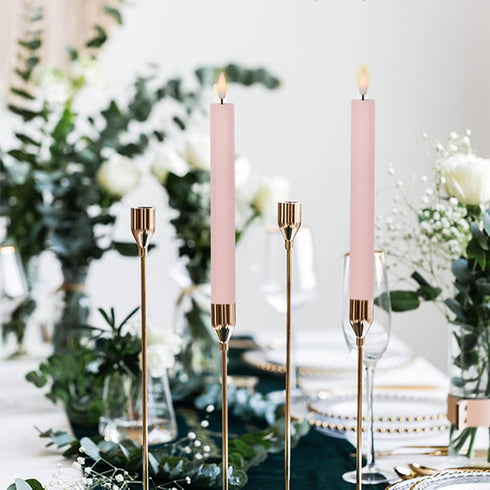 6 Pack (0.78 9.45 Inchs) Spring Taper Candles Pastel Flameless Flickering with Remote Timer, Battery Operated Warm