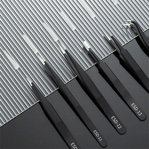 6PCS Precision Tweezers Set, Upgraded Anti-Static Stainless Steel Tweezers for Electronics, Soldering, Jewelry-Making