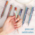JPSOR 48 Pack Multicolor Pen for Kids, 6-in-1 Transparent Barrel Pen, 0.5mm Retractable Ballpoint