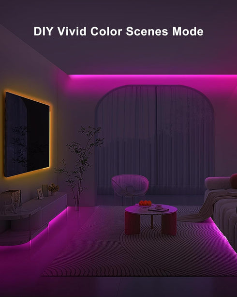 4.92ft Bluetooth RGB COB Led Strip Lights with Remote, Dimmable Smart App Light Strip, Color Changing Music Sync for