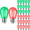 JAHEKS 30-Pack Red Green String Light Bulbs, S14 LED Replacement Bulbs for Outdoor