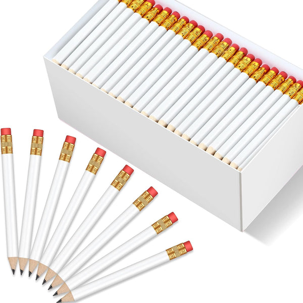 Outus 144 Pieces Golf Pencils, HB Half Pencils with Eraser, 3.5 Inch Mini Pencils for Kids, Baby Shower, School
