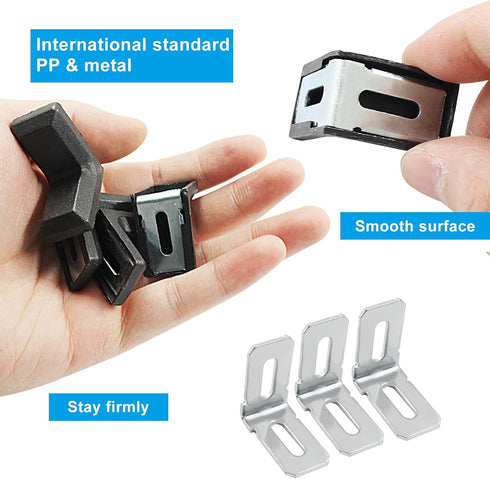 Zorveiio 20 1" 90 Pcs Plastic Right Angle Bracket L Brackets, Metal Degree Corner Brace Corner Support for Wood Shelf