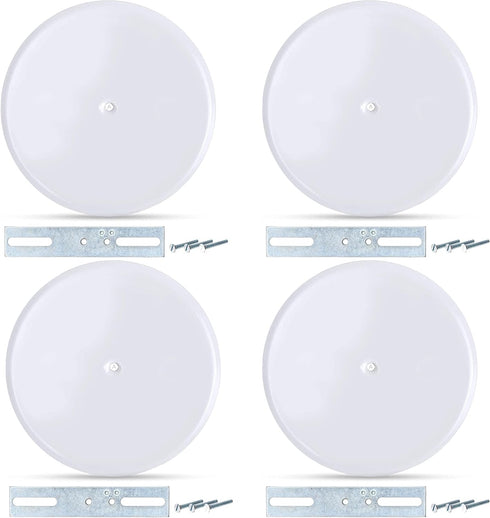 (Pack of 4) Airmont Products AP-12077, 5-inch Ceiling Blank-Up Cover with Center Screw, White Metal