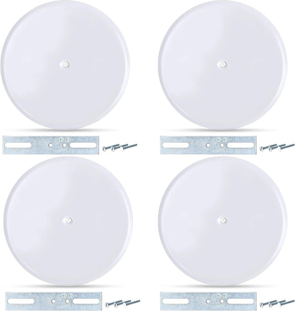(Pack of 4) Airmont Products AP-12077, 5-inch Ceiling Blank-Up Cover with Center Screw, White Metal