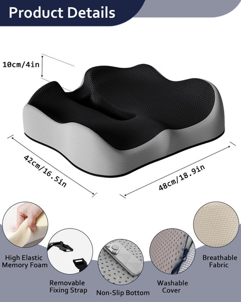 Euamzger Tailbone Hemorrhoid Pillow Cushion, Orthopedic Coccyx Cushion for Pain and Sciatica Pain Relief, Ergonomic