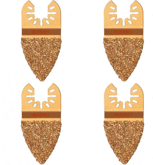 4 Pcs Finger Carbide Oscillating Multitool Blades for Grit Grout Mortar Concrete