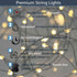 6hr QBIS Outdoor Christmas Lights - Fairy Lights Battery Operated with Small Warm White LEDs, Green Wire