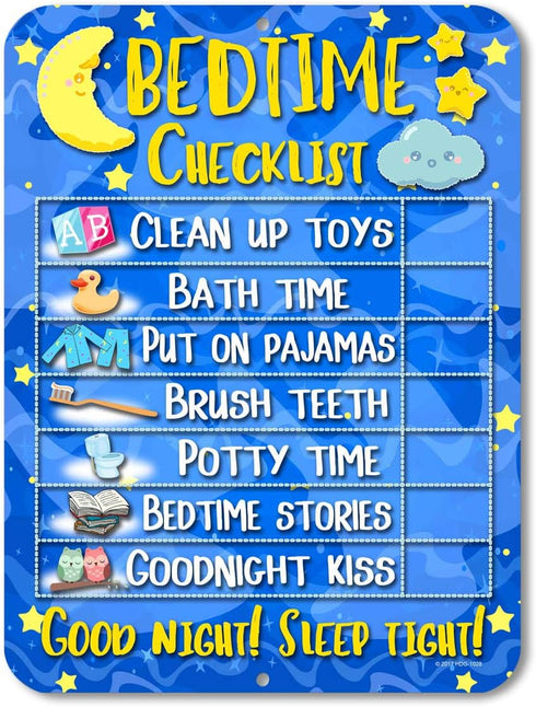 Honey Dew Gifts Daily Bedtime Routine Reward Chart for Kids and Autism, Visual Teaching Tool