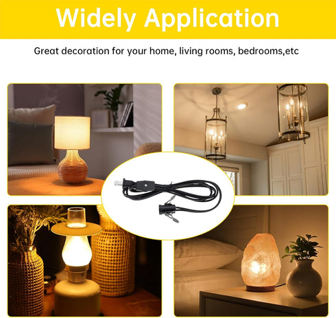 RTNLIT E12 Bulb 4.9 Salt Lamp Cord Replacement, Night Light Cord with Light Socket Rotary Switch Plug for Christmas