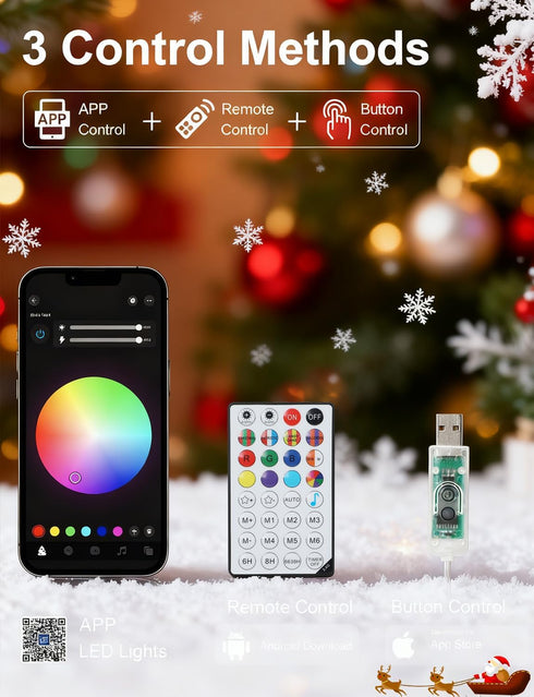 200 66Ft echosari Smart Christmas String Lights, LED Color Changing Fairy Light with App, Music Sync RGB Built in Chip