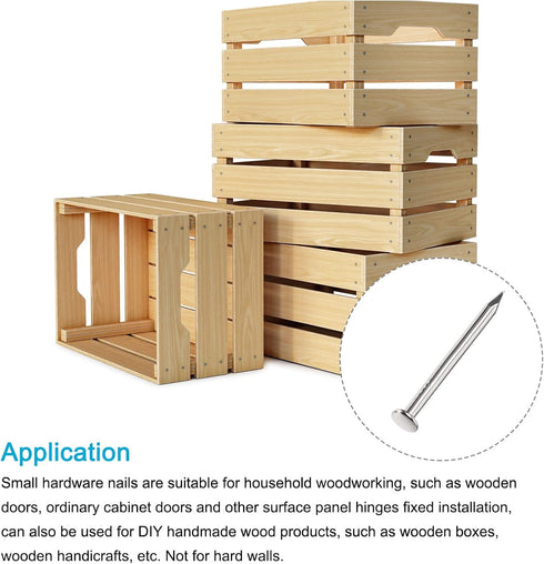 Small Nails (1.4x13mm) 500pcs, Carbon Steel Tiny Hardware Nails for Household Woodworking, Silver Tone