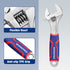 WORKPRO 8-Inch Adjustable Wrench, Premium Cr-V Steel with Rubber Anti-Slip Grip, Wide Jaw Opening, Metric/SAE Scales
