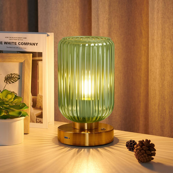 LightRound Cordless Table Lamp for Bedroom, 7500mAh Rechargeable Battery Operated Lamp, Modern